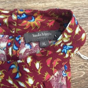 Haute Hippie Smocked Bodice Boho Top Size XL